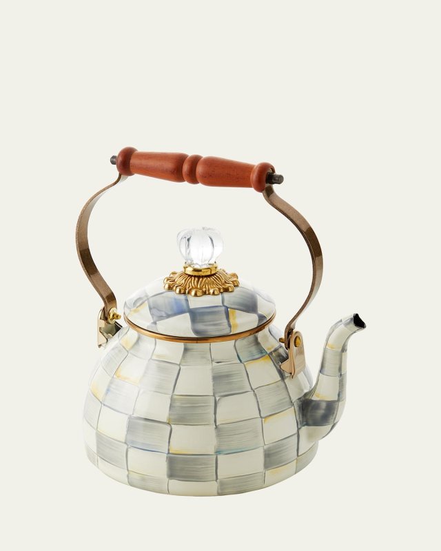 Sterling Check Tea Kettle, 2qt.
